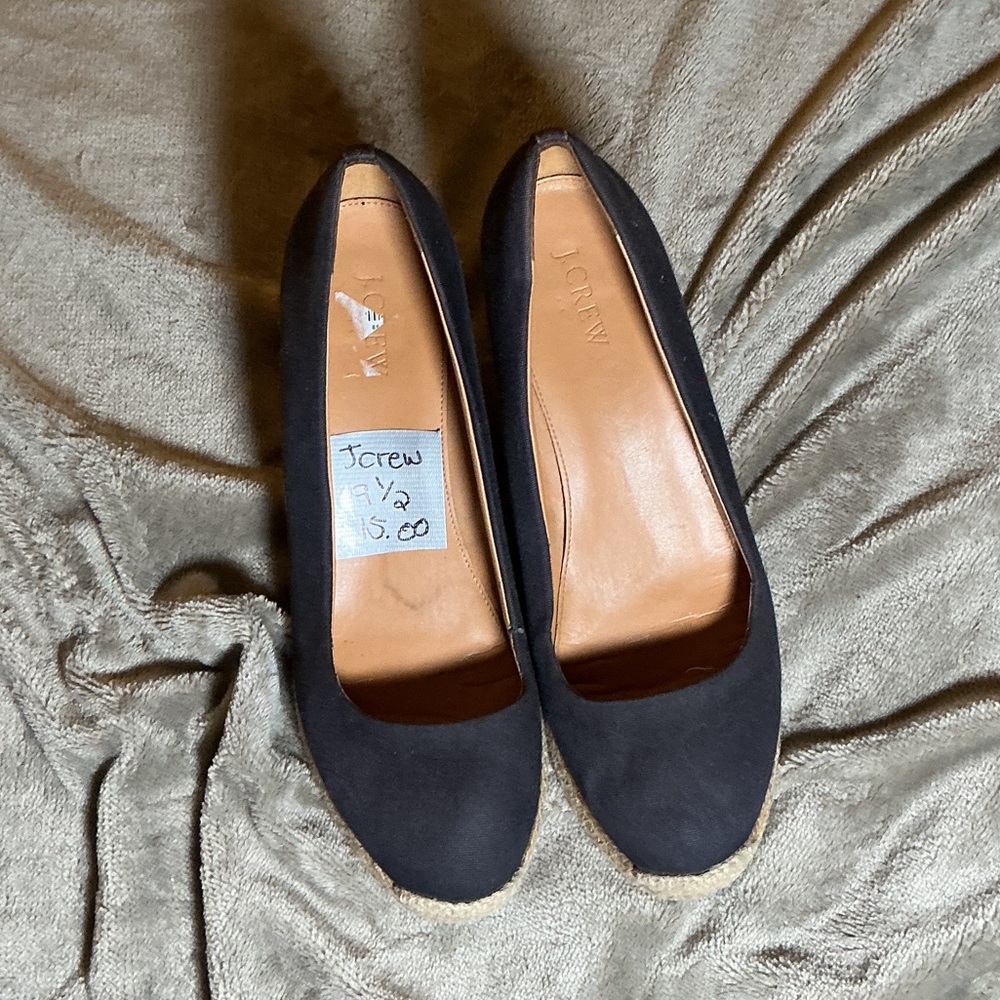 J. Crew Blue Espadrille Wedges